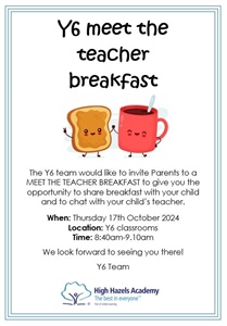 Y6 Meet The Teacher Breakfast