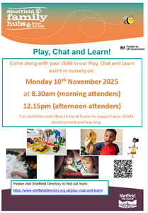 Play, Chat and Learn Session for Nursery Parents