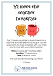 Y1 Meet The Teacher Breakfast